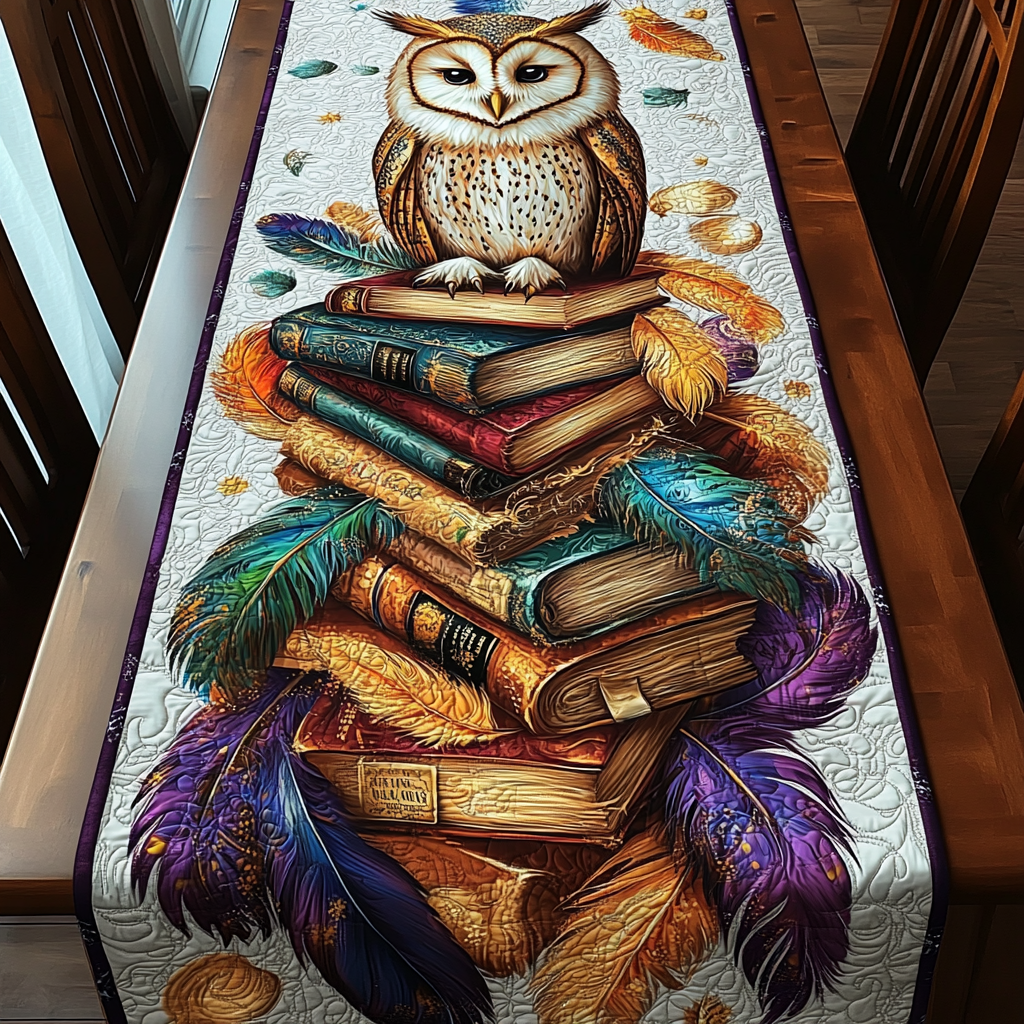 Mystic Wisdom Quilted Table Runner Dining Table Decor Ideas Best Gifts For Book Lovers
