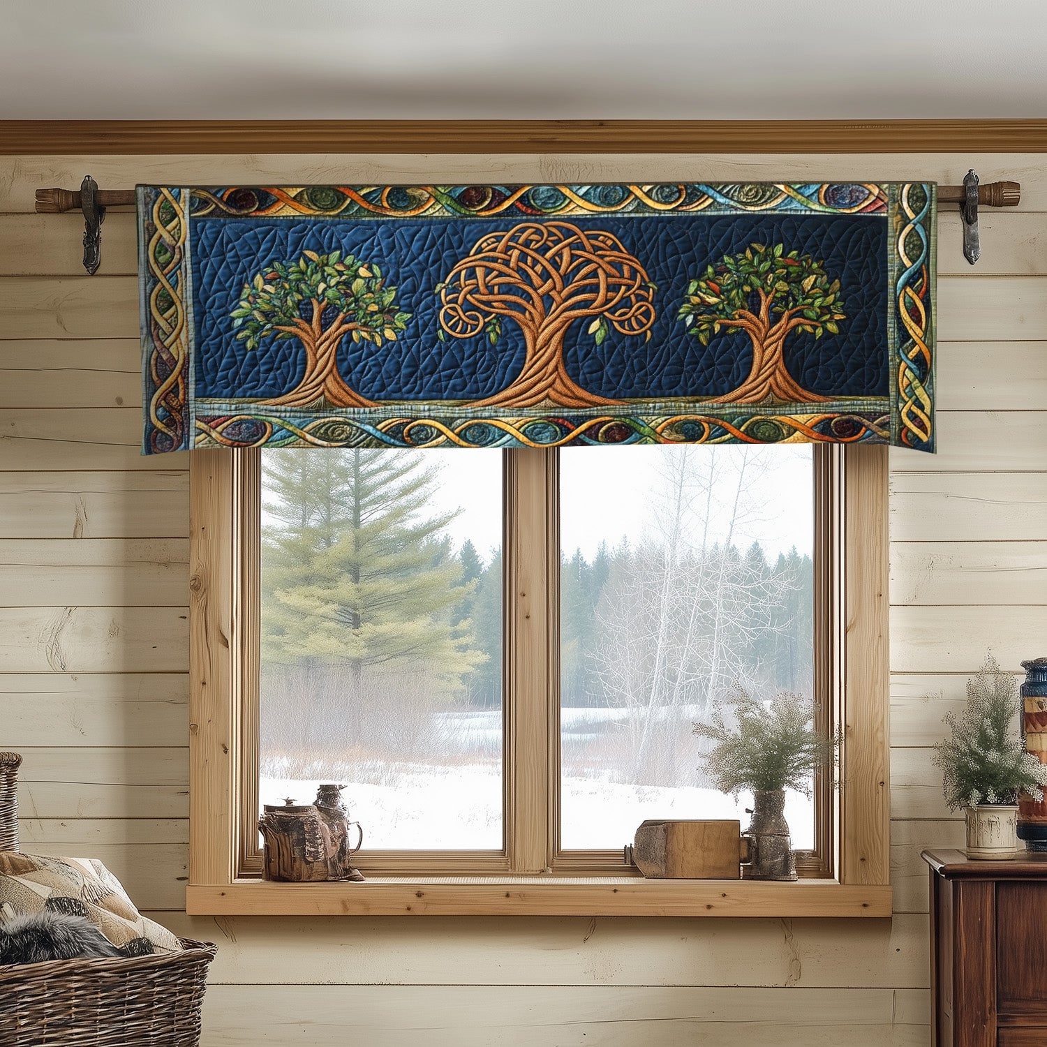 Mystic Wisdom Quilted Valance Home Entrance Decor Ideas Tree Of Life Gifts Father'S Day