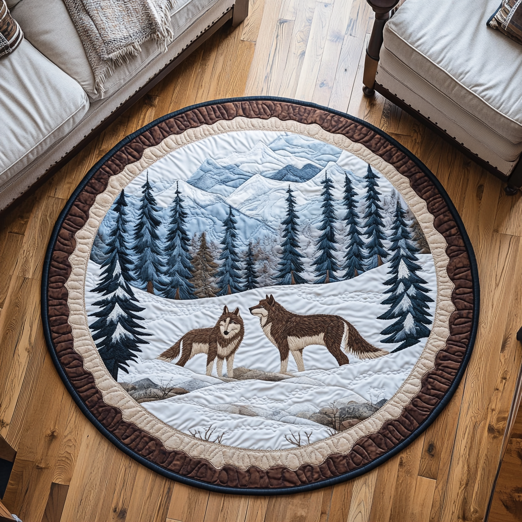 Mystic Wolf Quilted Round Mat Entry Way Ideas Best Christmas Gifts For Your Girlfriend
