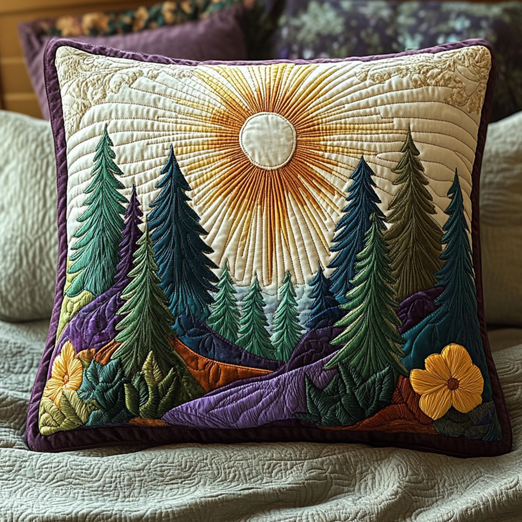 Mystic Woods Quilted Pillow Case Best Cool Pillow Cases Cool Gifts For Nature Lovers