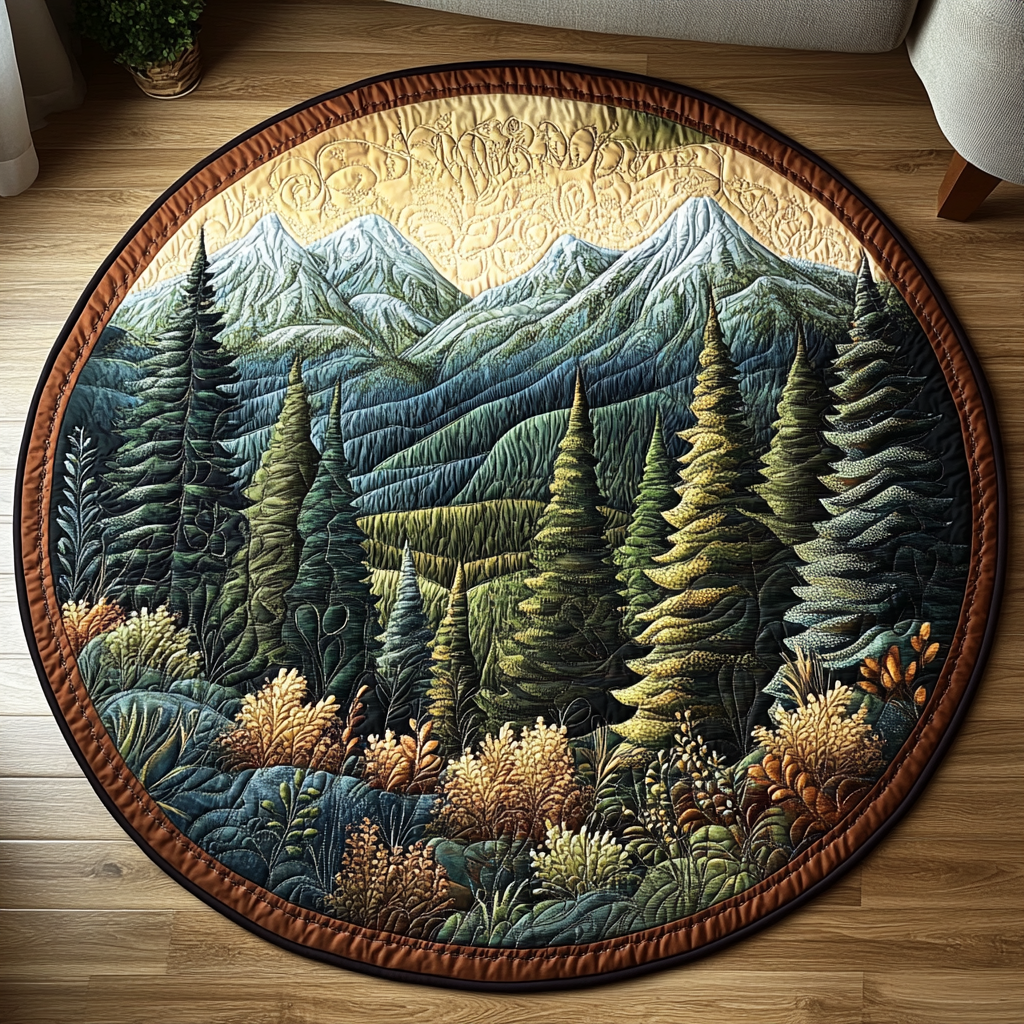 Mystic Woods Quilted Round Mat Foyer Decor Ideas Christmas Tree With Skirt