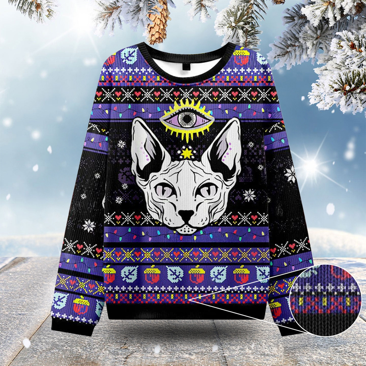 Mystical Cat Ugly Christmas Sweatshirts Nice Christmas Sweaters Gift Ideas For Cat Lovers