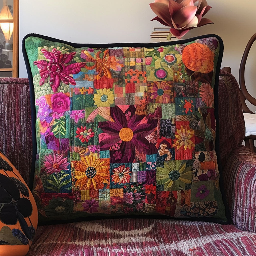 Mystical Gypsy Quilted Pillow Case Throw Pillow Case Covers Presents For Flower Lovers