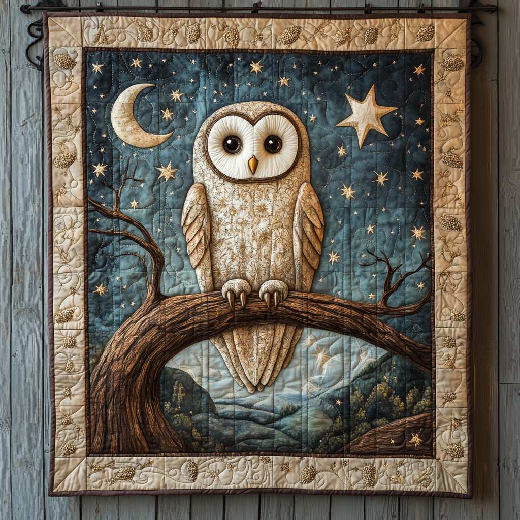 Mystical Moonwatchers Quilted Blanket Owl Blanket Idea Gifts For Her