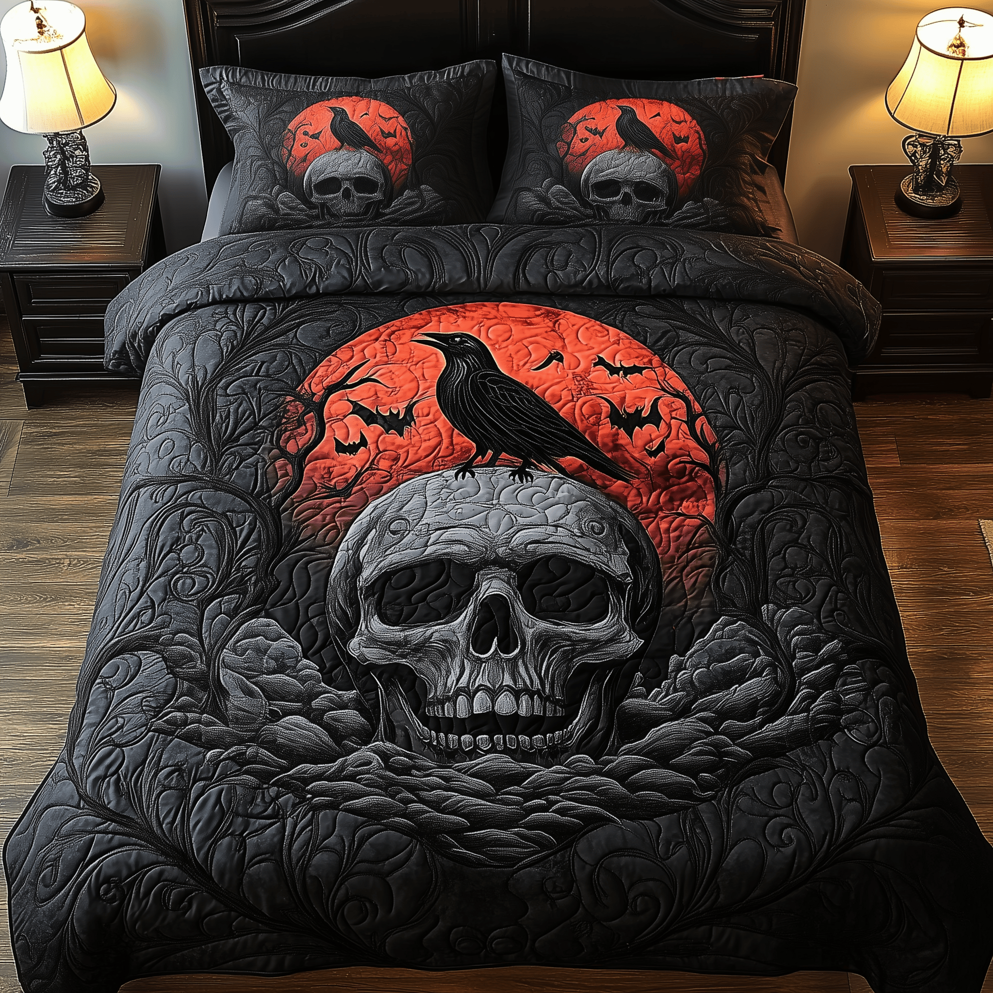 Mystical Night Quilted Bedding Set Christmas Bedding Set Anniversary Gifts For Family