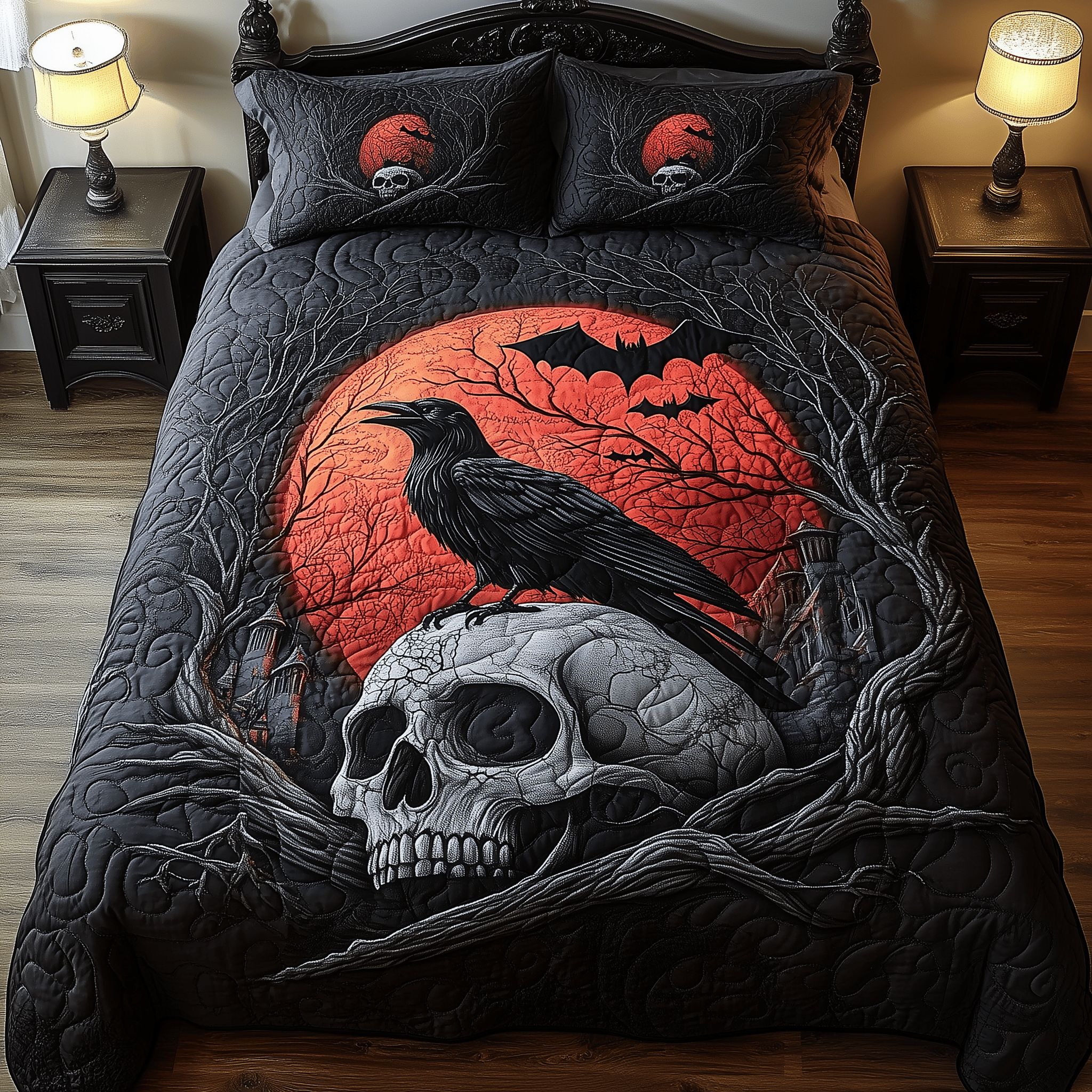 Mystical Night Quilted Bedding Set Christmas Bedding Set Christmas Gifts For Parents