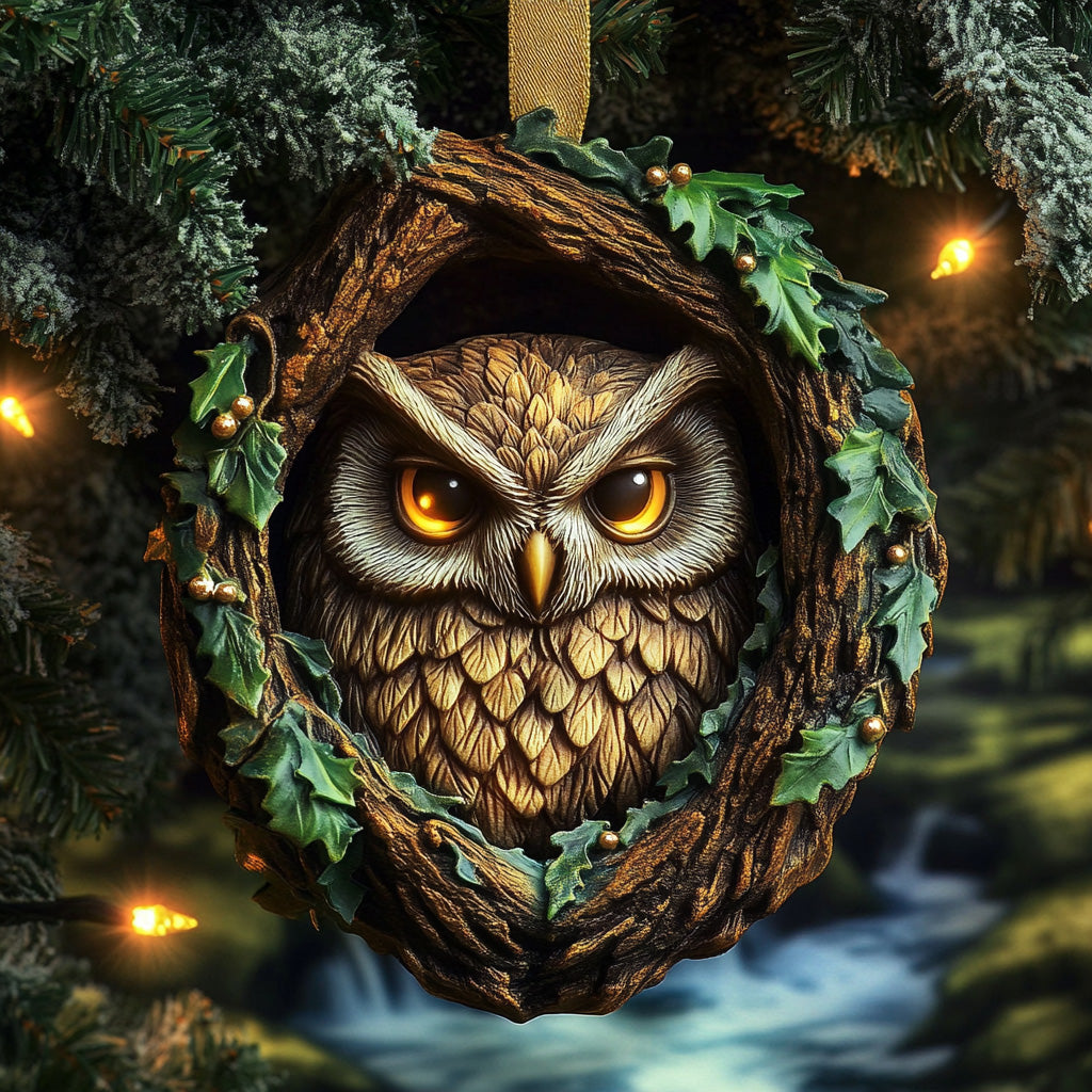 Mystical Owl Acrylic Ornament Holiday Ornament Keepsake