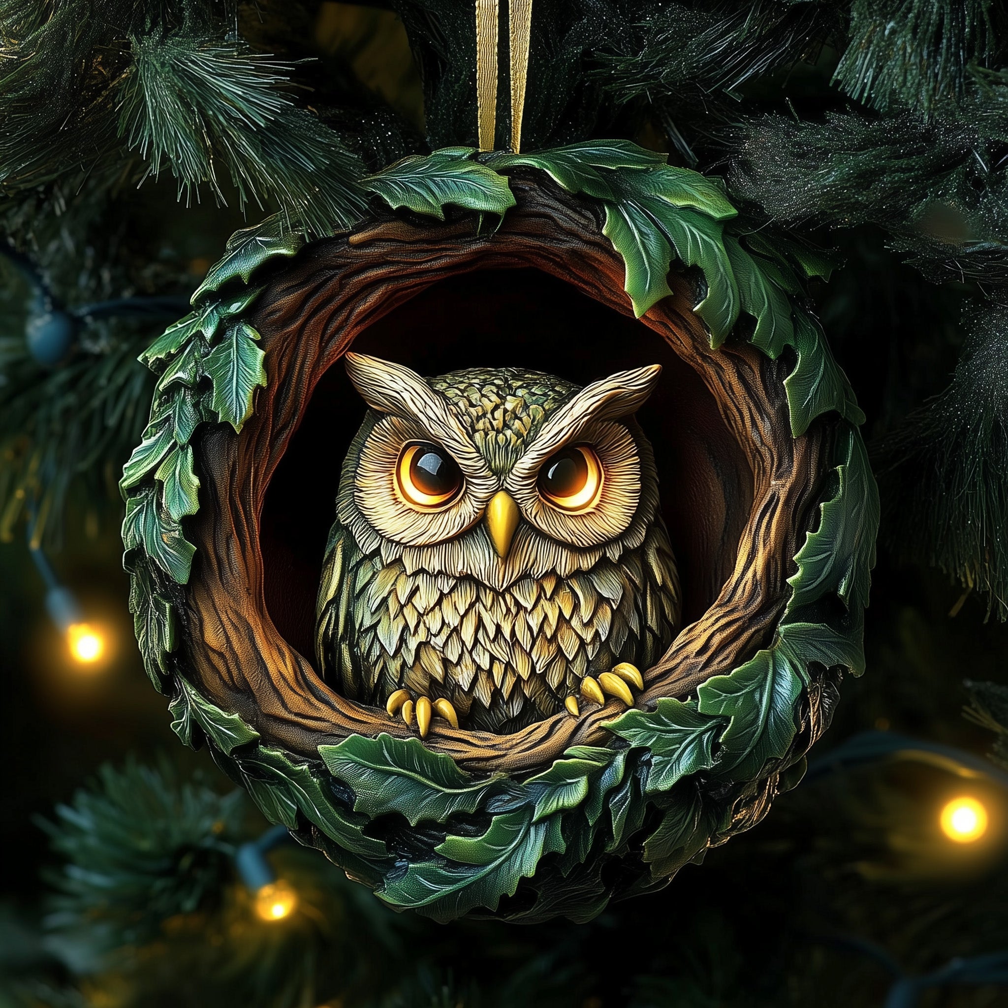 Mystical Owl Acrylic Ornament Unique Christmas Gift