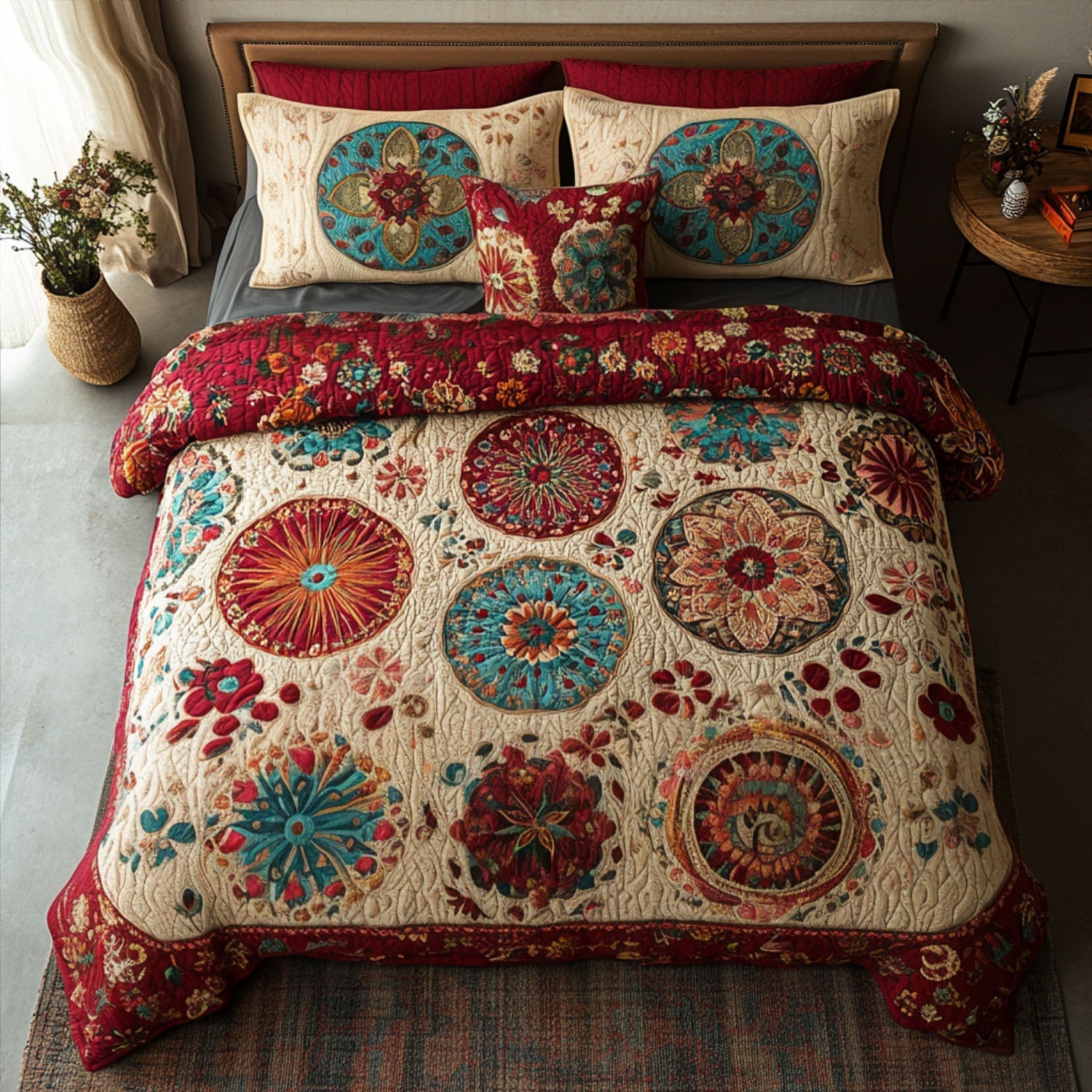 Mystical Trails Quilted Bedding Set Bohemian Bed Decor Best Christmas Gifts For Relatives