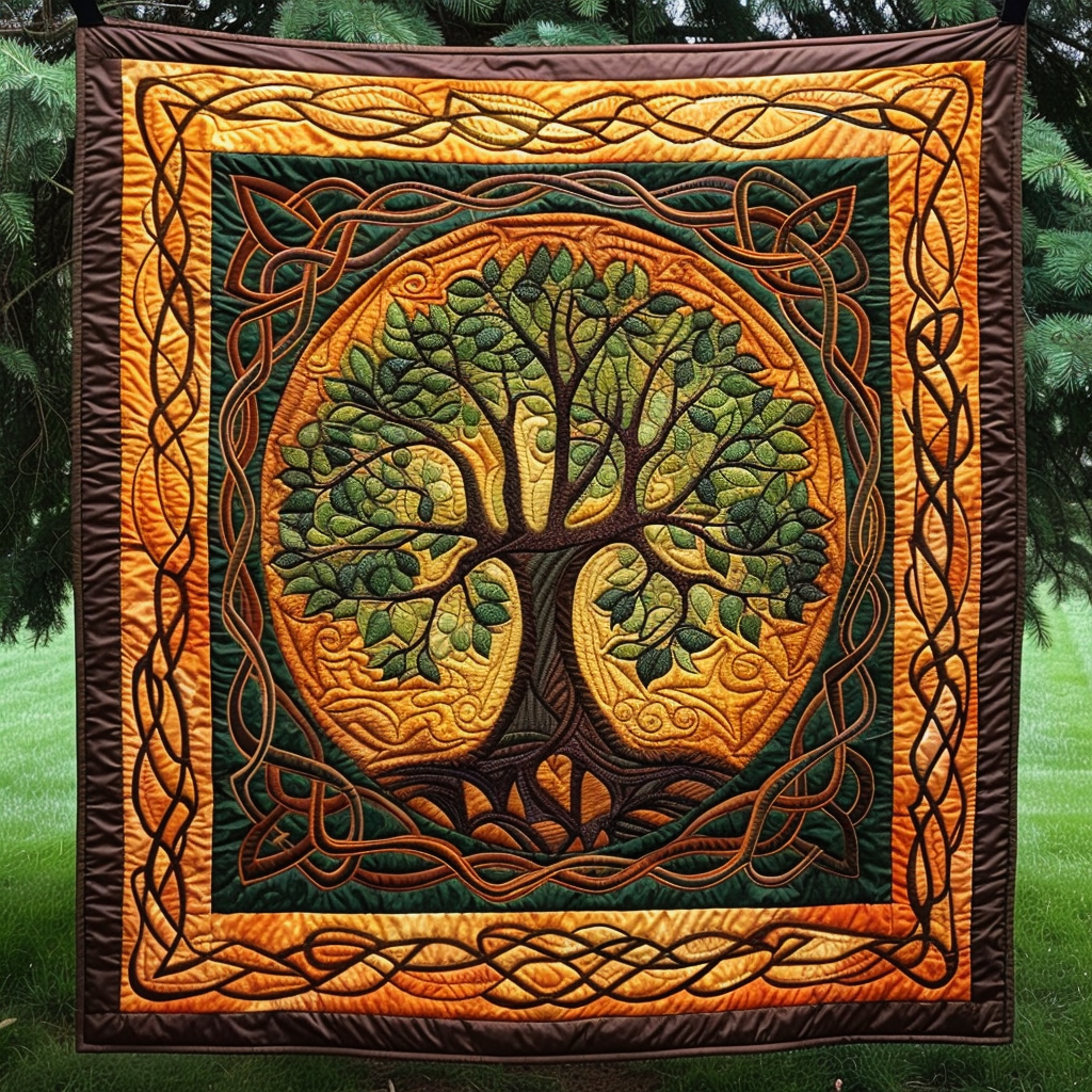 Mystical Tree of Life Quilted Blanket Tree Of Life Gifts For Her