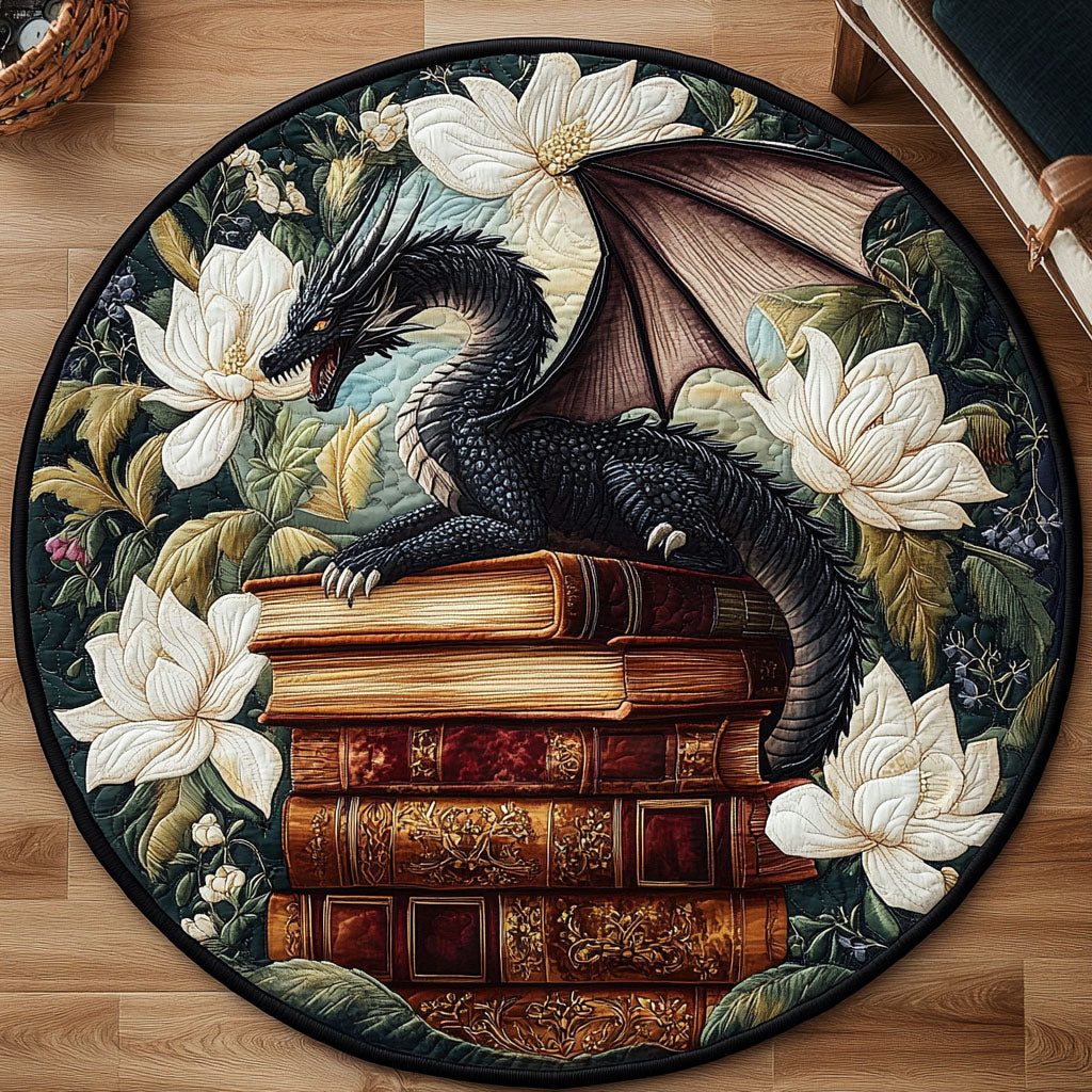 Mythical Dragon Quilted Round Mat Entryway Ideas Book Gifts For Father's Day