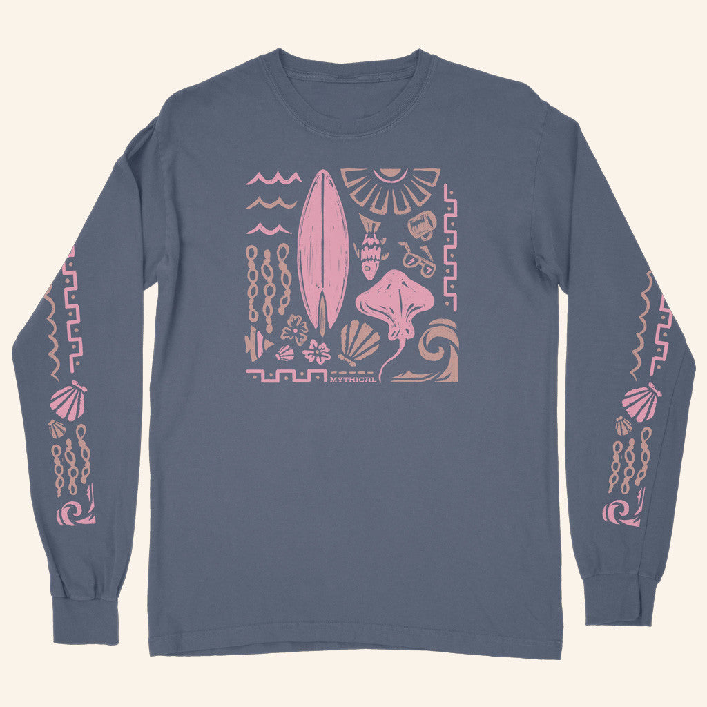 Mythical Merch Mythical Marine Mosaic Long Sleeve T-Shirt Gifts For Friends