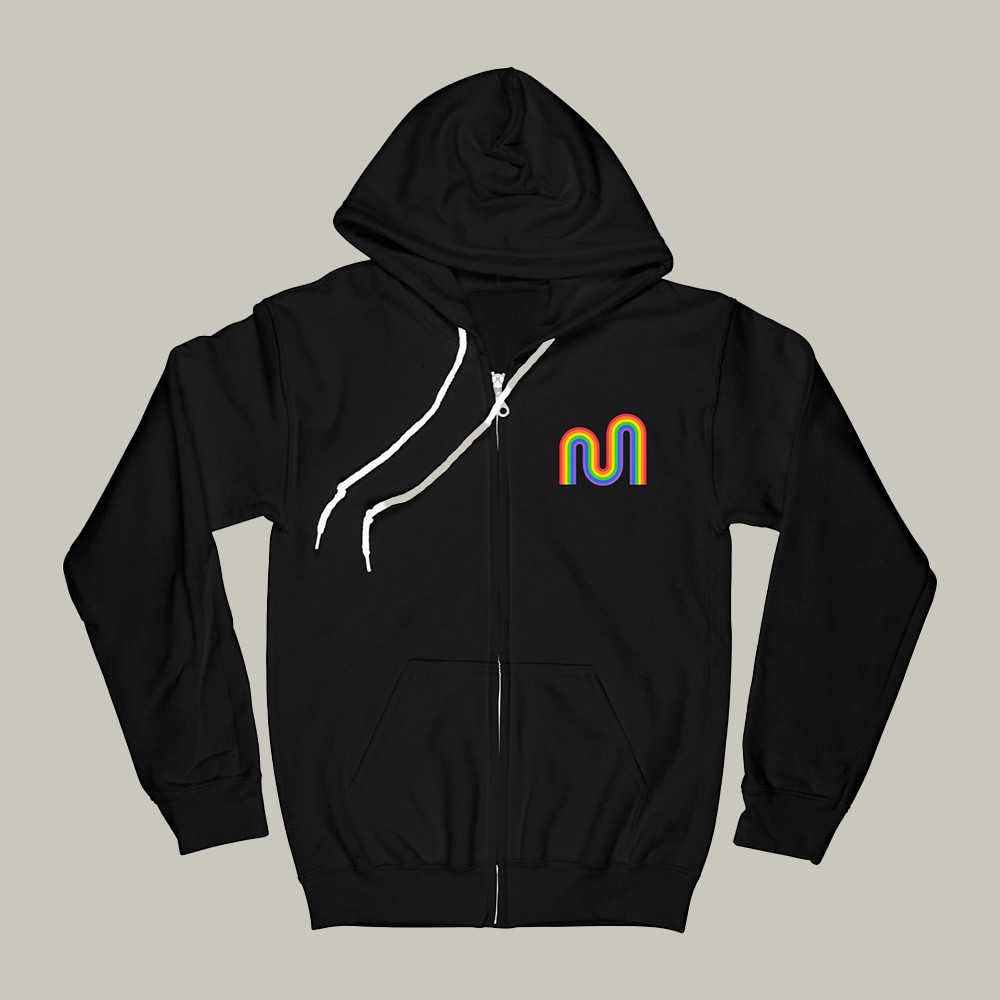 Mythical Store Merch Zip Hoodie Always Proud Rainbow Pattern Fan Apparel Gifts For Him