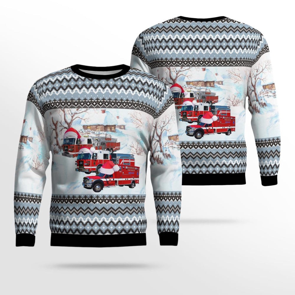Nahant Massachusetts Nahant Fire Department AOP Ugly Sweater Christmas Unisex Sweaters Gift For Christmas