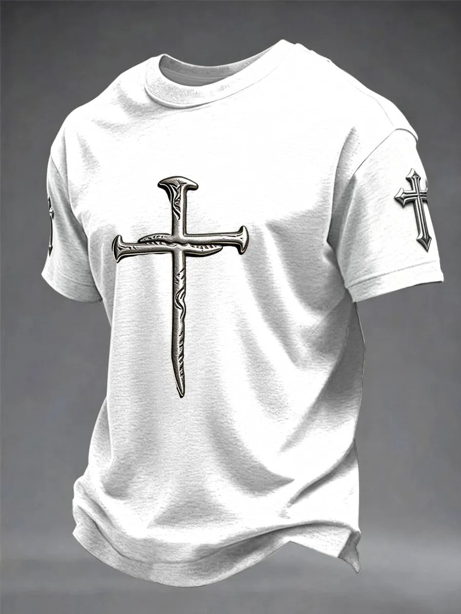 Nail Cross T-Shirt Christian Faith Apparel Trending Believer Gear Best Gift For Jesus Believers