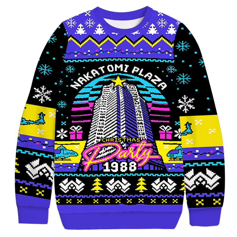 Nakatomi Plaza Party 1988 Christmas Ugly Sweatshirt Holiday Lounge Wear Top Gift Ideas Nakatomi Plaza Party 1988 Christmas Ugly Sweatshirt Holiday Lounge Wear Top Gift Ideas