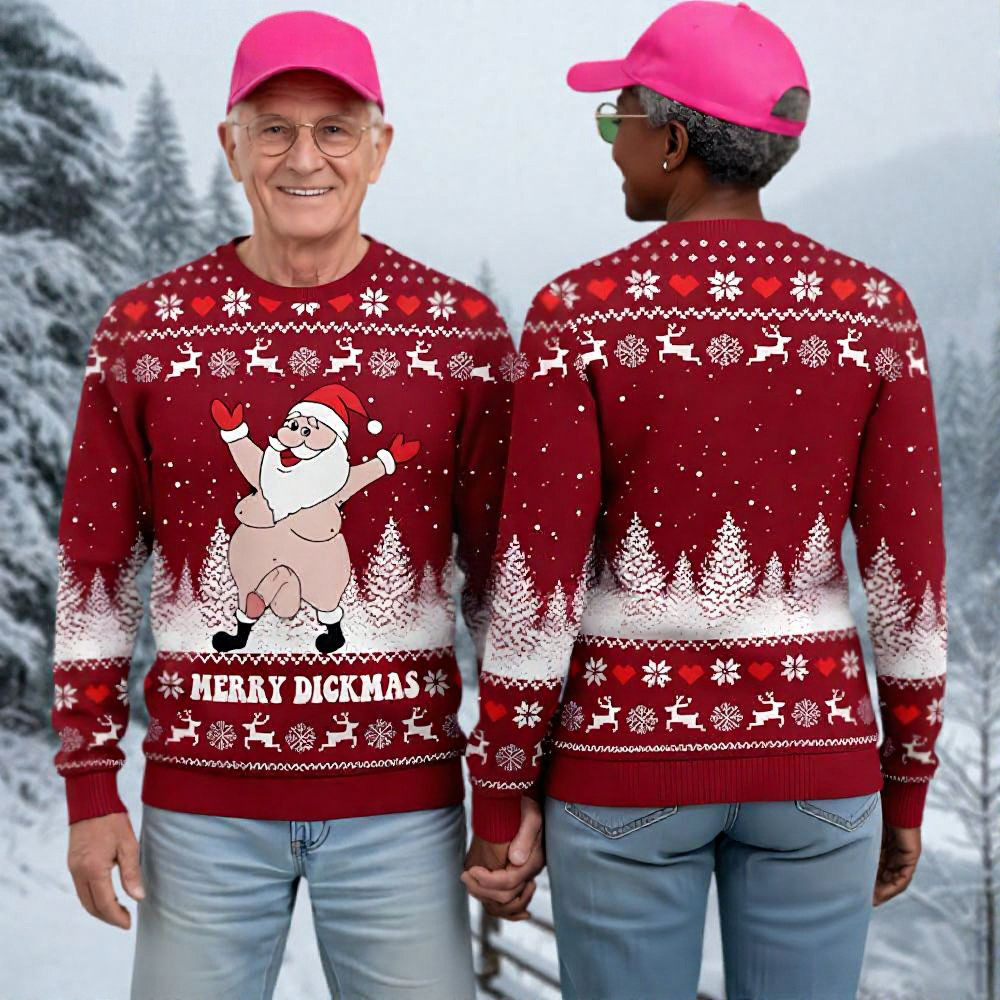 Naked Santa Claus Ugly Christmas Sweater Funny Merry Christmas Xmas Gifts For Couple