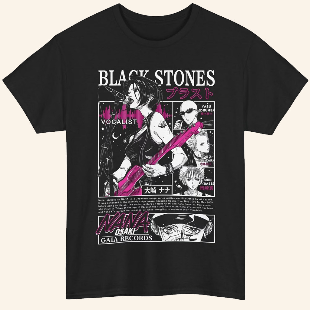 Nana Anime Merch Black Stones Shirt Nana Osaki T-Shirt Gifts For Anime Lovers