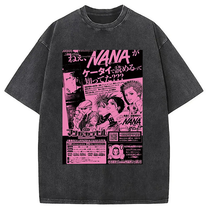 Nana Black Stone Washed T-Shirt Retro Humor Outfit Idea Gifts For Her
