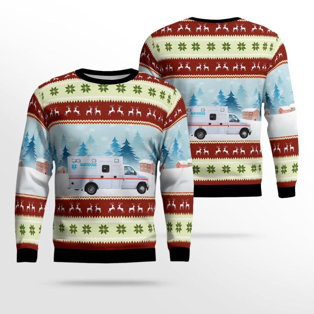 Nanticoke Pennsylvania Nanticoke Community Ambulance AOP Ugly Sweater Christmas Unisex Sweaters Gift For Christmas