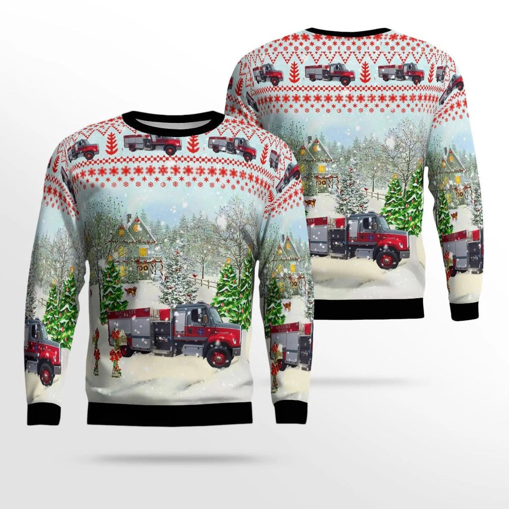 Nantucket Fire Department Nantucket Massachusetts Christmas AOP Ugly Sweater Christmas Unisex Sweaters Gift For Christmas