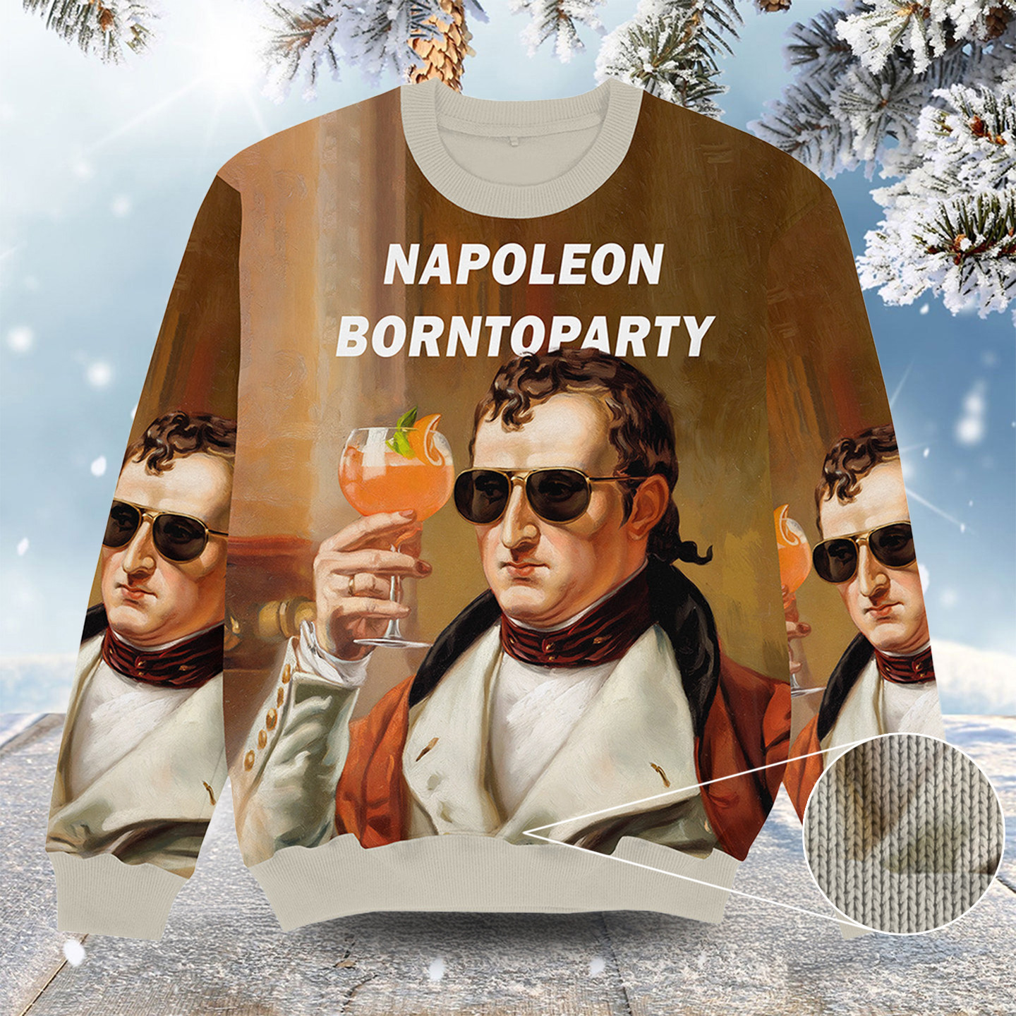 Napoleon Borntoparty Christmas Ugly Sweater Cute Christmas Clothes Christmas Gift For Son