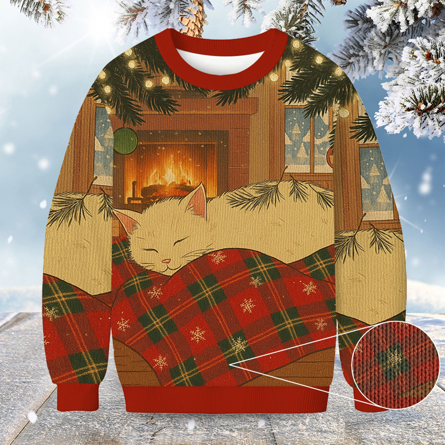 Napping Cat Christmas Ugly Sweater Cozy Sweater Christmas Gifts For Cat Lovers