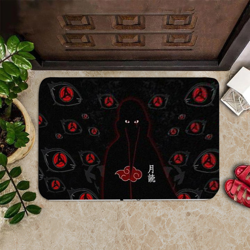 Naruto Itachi Uchiha Akatsuki Sharingan Red Cloud Doormat Gifts For Anime Fans