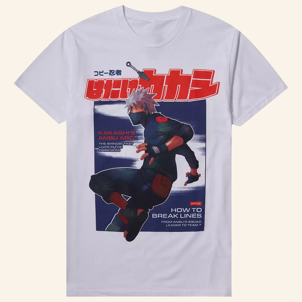 Naruto Merch Kakashi Magazine Cover T-Shirt Cool Gifts For Anime Lovers Naruto Merch Kakashi Magazine Cover T-Shirt Cool Gifts For Anime Lovers