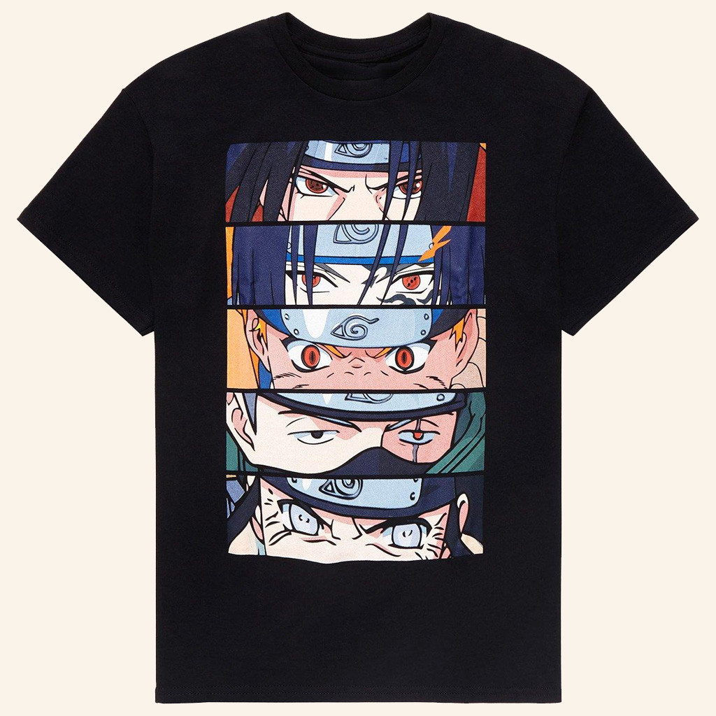 Naruto Merch Naruto Group Stacked Eyes T-Shirt Presents For Anime Lovers