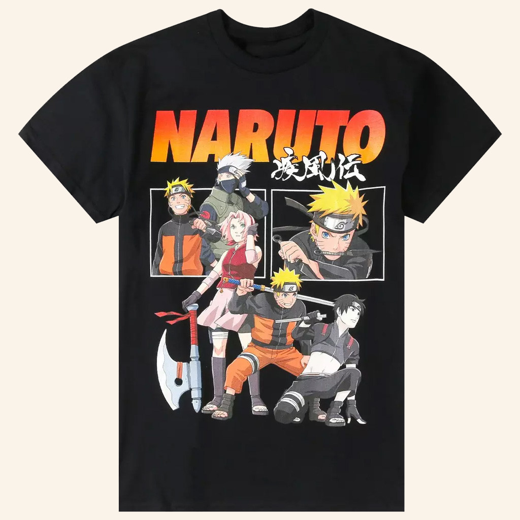 Naruto Merch Naruto Shippuden Team 7 Panels T-Shirt Presents For Anime Fans