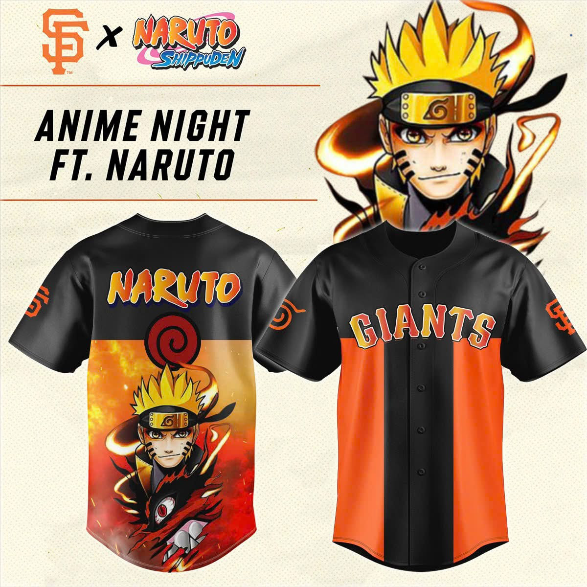 Naruto Night With The San Francisco Giants Jersey Gifts For My Husband