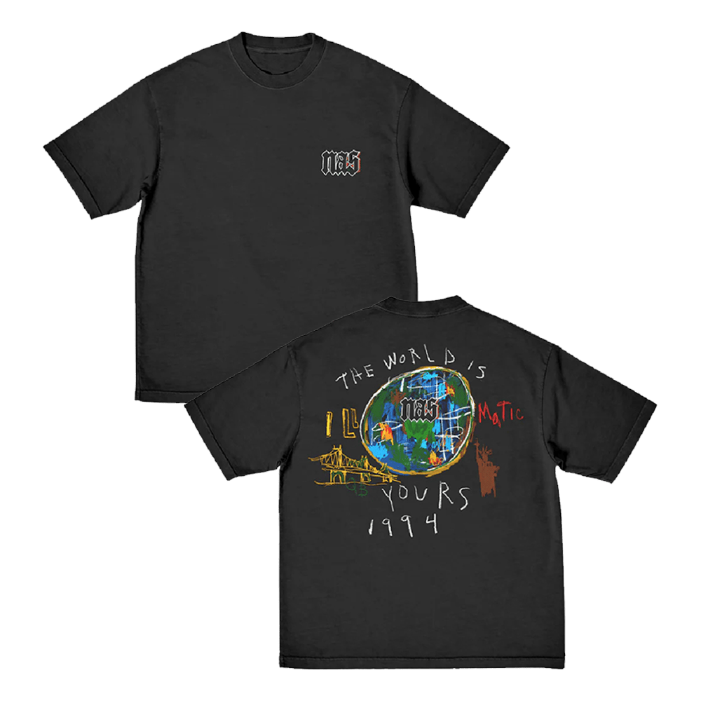 Nas Irjones Merch 30 Years Of Illmatic Black T-Shirt Step Dad Gifts