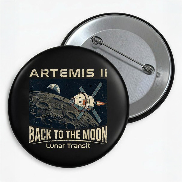 NASA Artemis 2 Mission Button Pin Back To The Moon Pin Unique Present For Enthusiasts