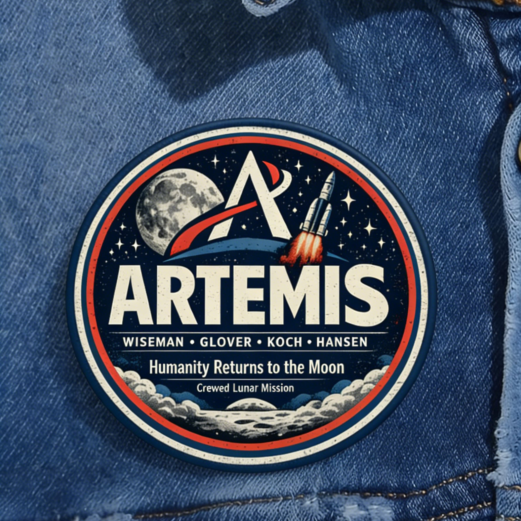 NASA Artemis 2 Mission Button Pin Humanity Returns To Moon Lapel Pin Gift For Science Teacher