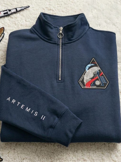 NASA Artemis 2 Mission Logo Quarter Zip Sweatshirt NASA Moon Mission 2026 Clothing Gift Idea