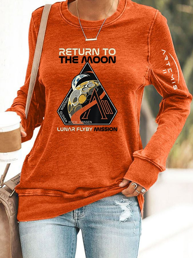 NASA Artemis 2 Mission Sweatshirt Space Exploration Lunar Clothing Gift For Science Nerd