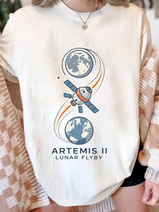 NASA Artemis 2 Mission T-Shirt NASA Artemis II Lunar Orbit Mission Tee Gift For Astronomy Fans