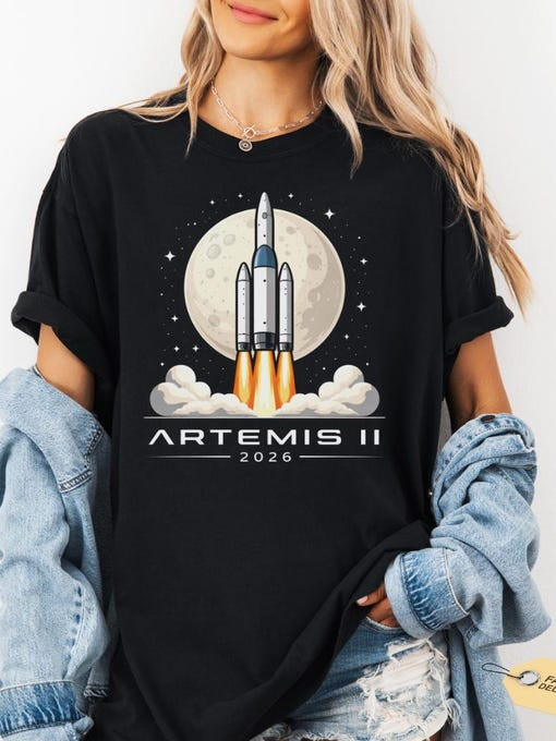 NASA Artemis 2 Mission T-Shirt Rocket Launch To Moon Shirt Galaxy Dreamer Gift