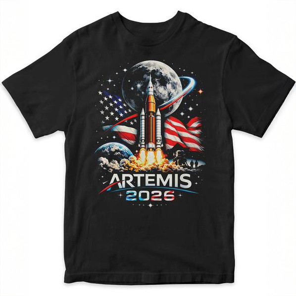 NASA Artemis 2 Mission T-Shirt SLS Rocket Launch Clothing Future Astronaut Gift