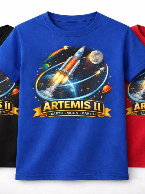 NASA Artemis 2 Mission T-Shirt SLS Rocket Launch Merchandise Gift For Aspiring Pilot