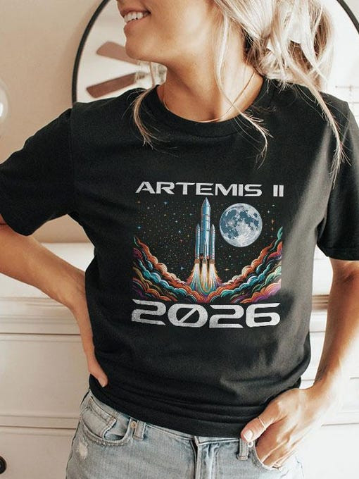 NASA Artemis 2 Mission T-Shirt SLS Rocket Launch Tee Gift For Science Nerd