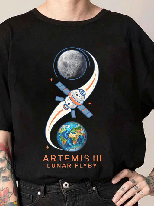 NASA Artemis 2 Mission T-Shirt Space Exploration Moon E Tee Astronomy Fan Gift
