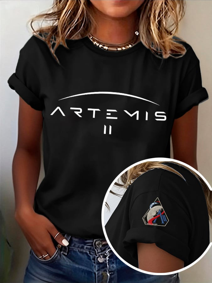 NASA Artemis 2 Mission T-Shirt Space Exploration Patch Shirt Future Astronaut Gift