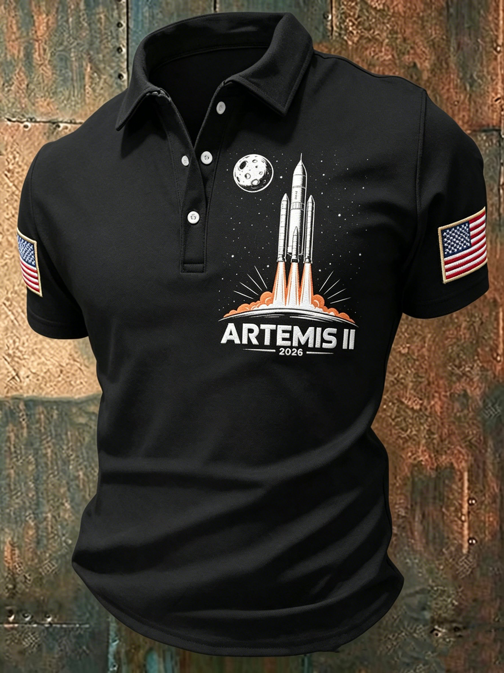 NASA Artemis II 2026 Polo Shirt American Space Program Apparel Gift For Space Lover