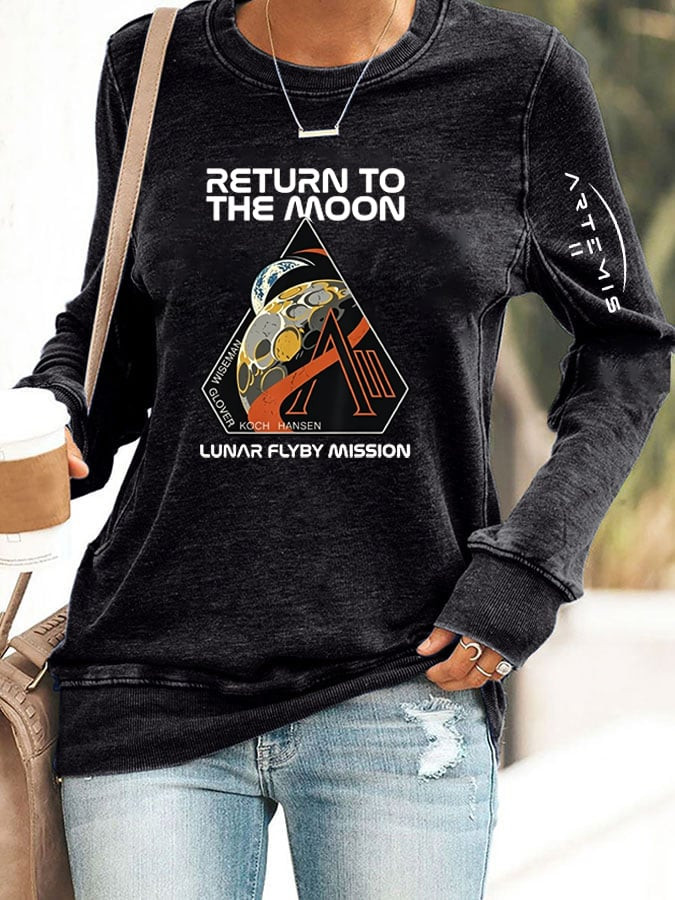 NASA Artemis II 2026 Sweatshirt Return To The Moon Clothing Space Lover Gift