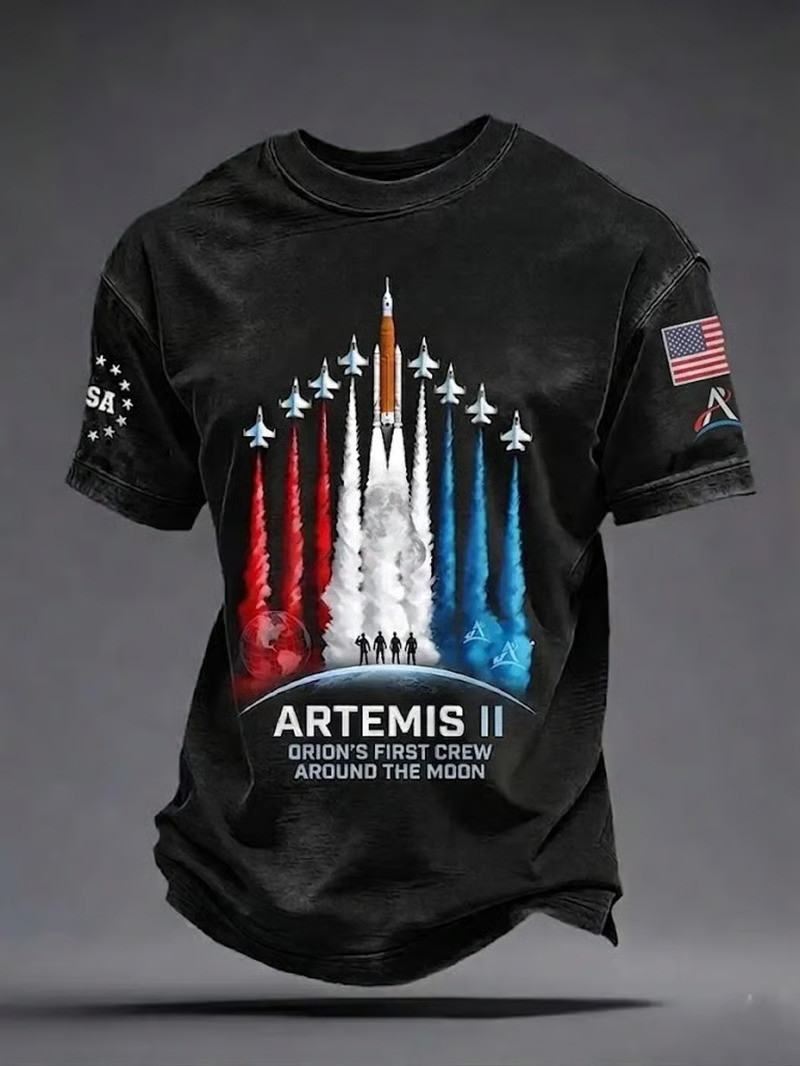NASA Artemis II 2026 T-Shirt Orion's First Crew Around The Moon Clothing Space Exploration Gift