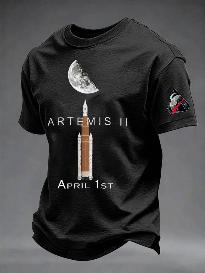 NASA Artemis II April 1st T-Shirt Moon Landing 2026 Commemorative Clothing Fan Gift