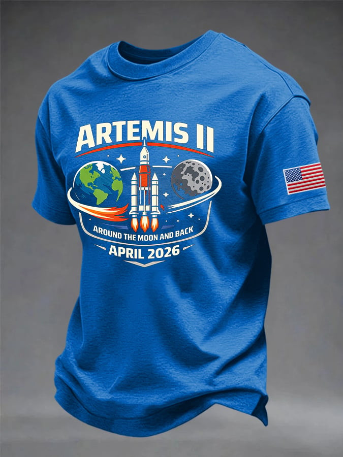 NASA Artemis II Around The Moon and Back T-Shirt Go Back To The Moon Clothing Gift For Father