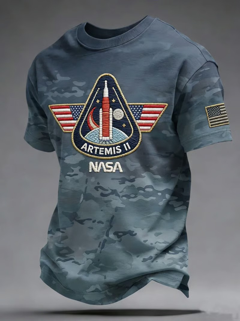 NASA Artemis II Camo T-Shirt Go Back To The Moon Clothing Gift For Husband
